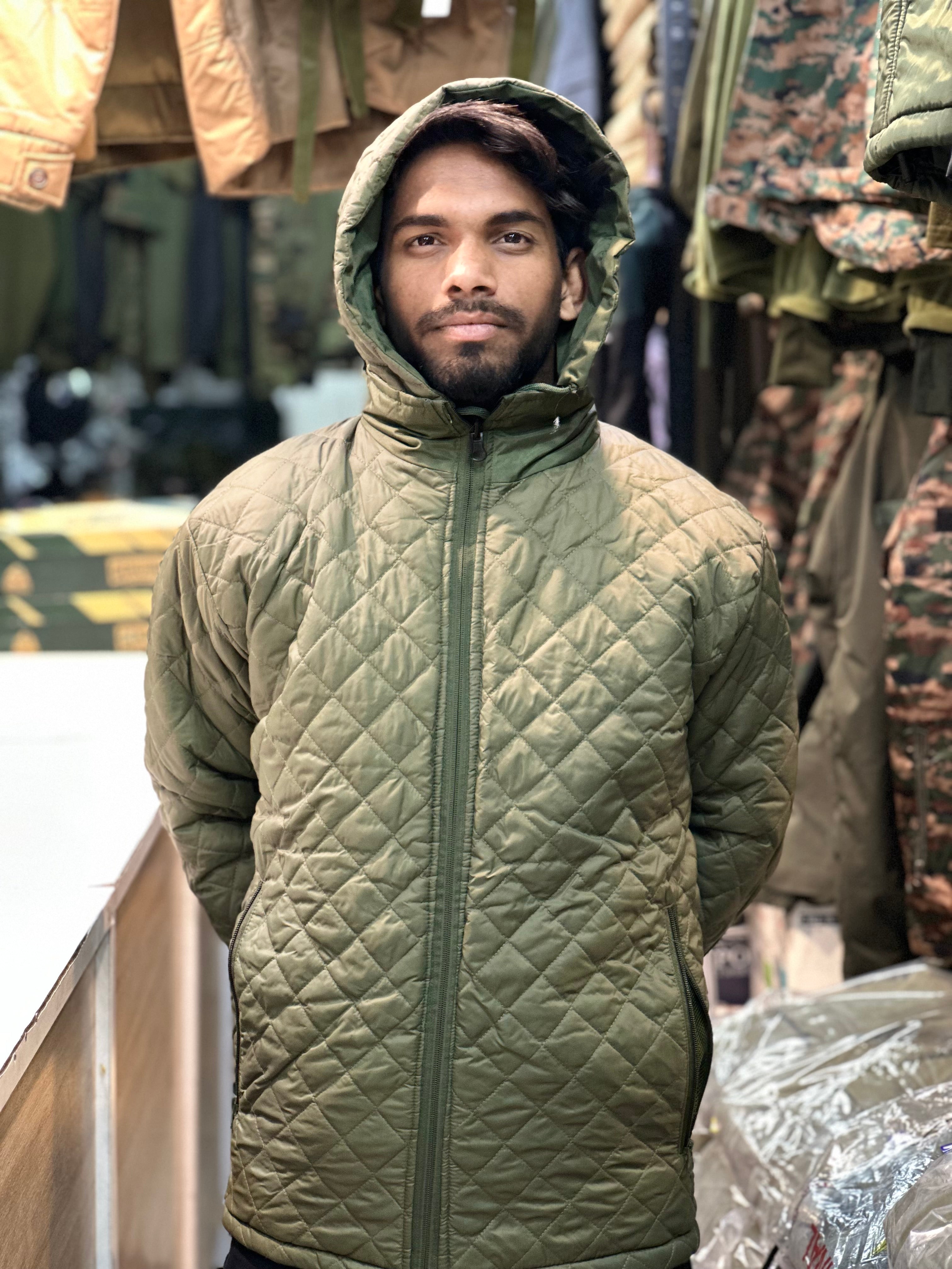 Olive Green 2-in-1 Reversible Jacket, Double Sided, Both Side