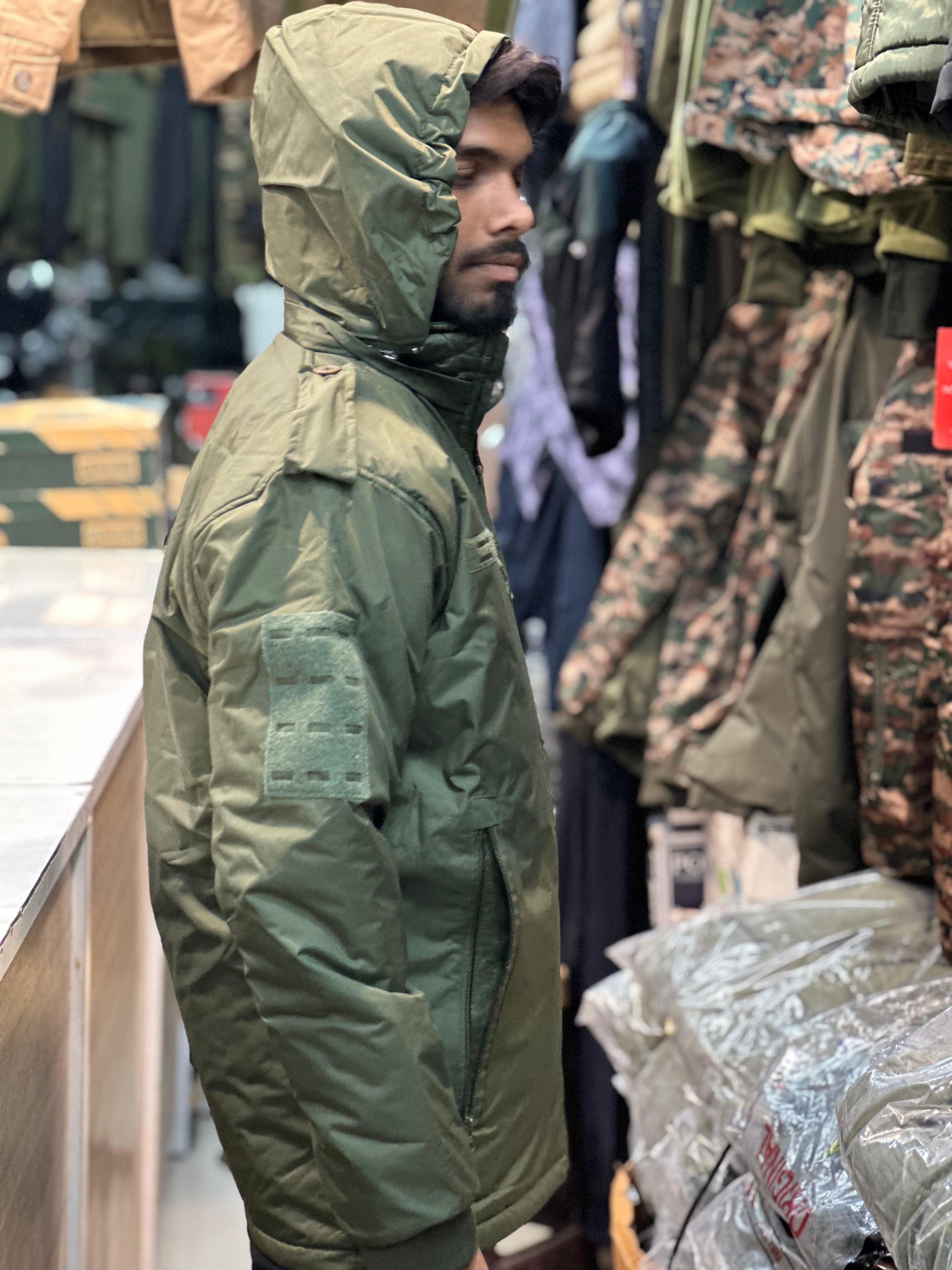 Olive Green 2-in-1 Reversible Jacket, Double Sided, Both Side