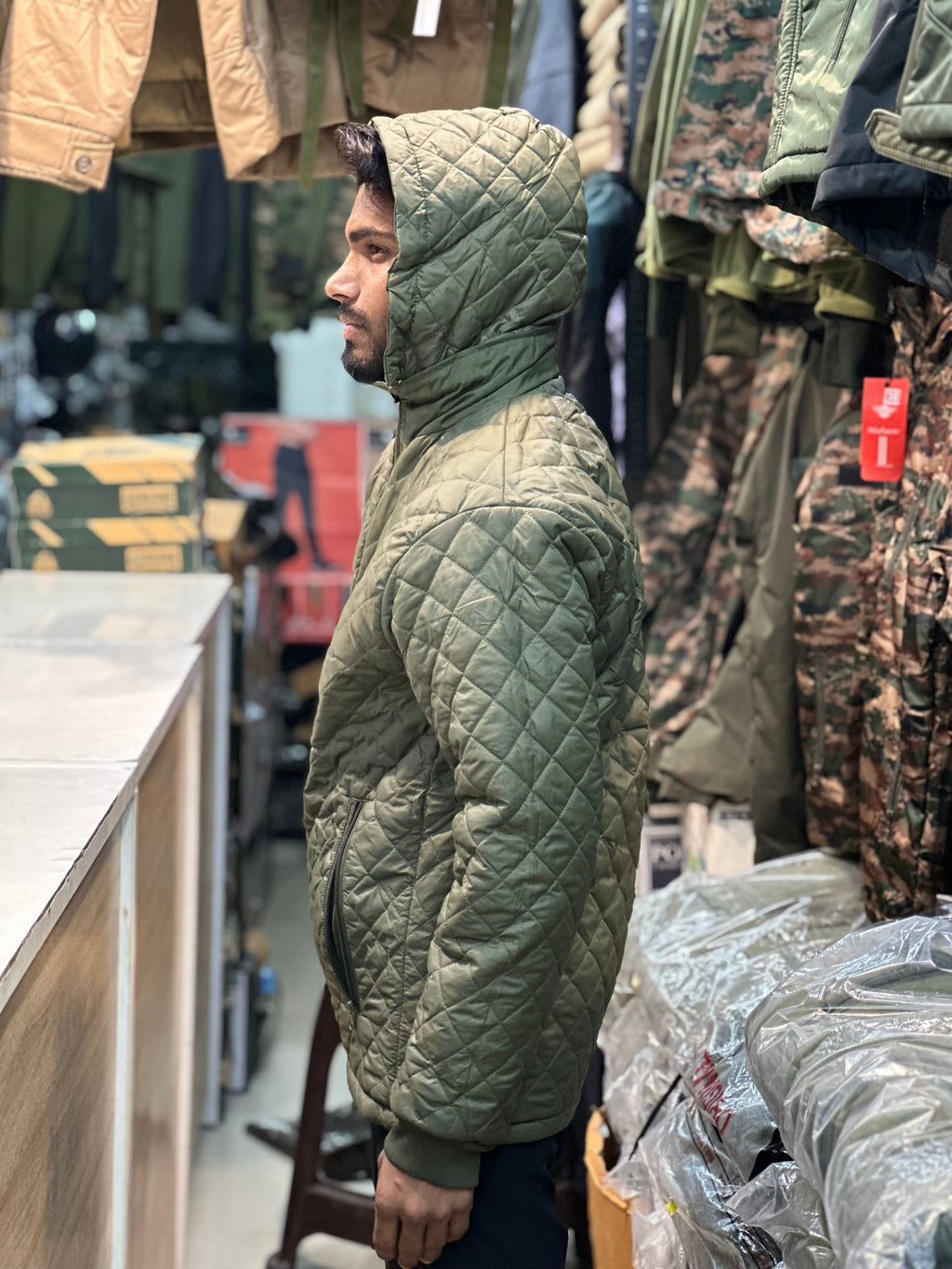 Olive Green 2-in-1 Reversible Jacket, Double Sided, Both Side