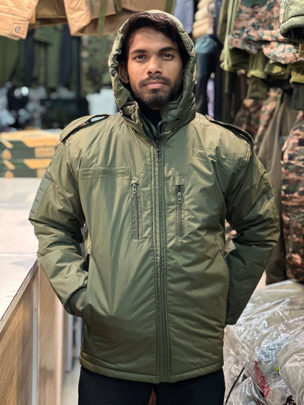 Olive Green 2-in-1 Reversible Jacket, Double Sided, Both Side