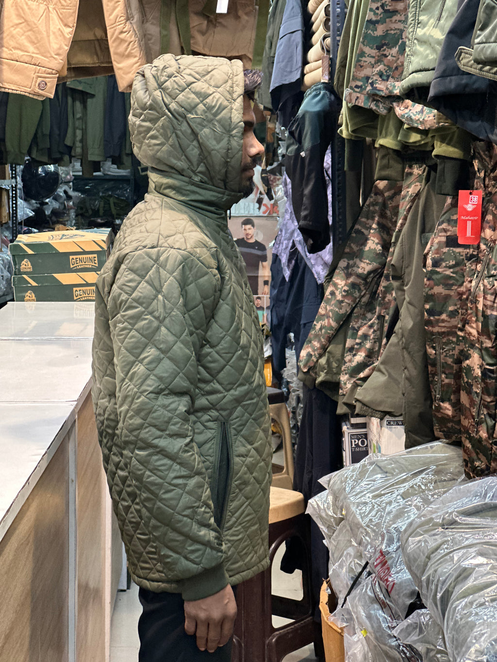 Olive Green 2-in-1 Reversible Jacket, Double Sided, Both Side