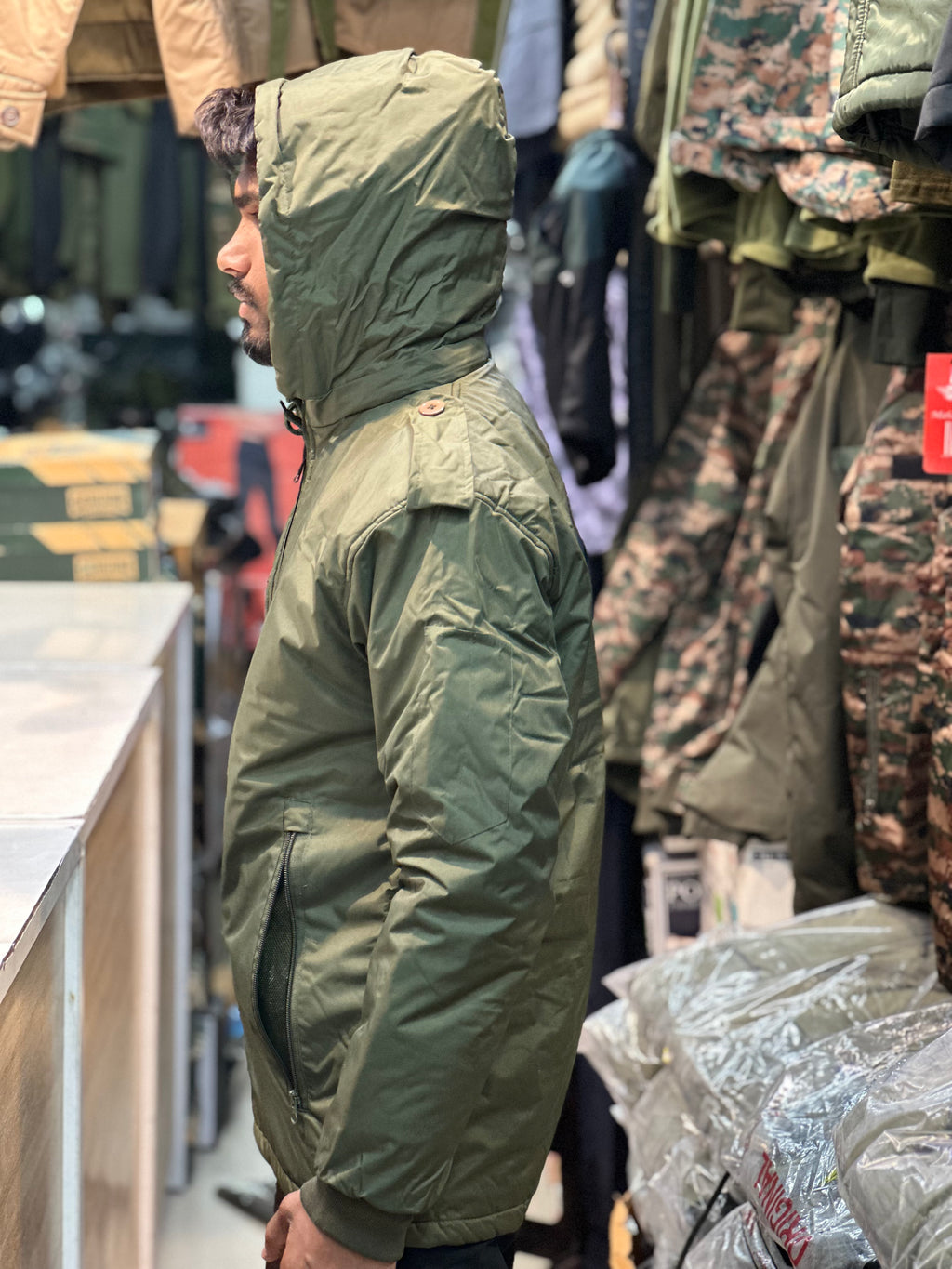 Olive Green 2-in-1 Reversible Jacket, Double Sided, Both Side