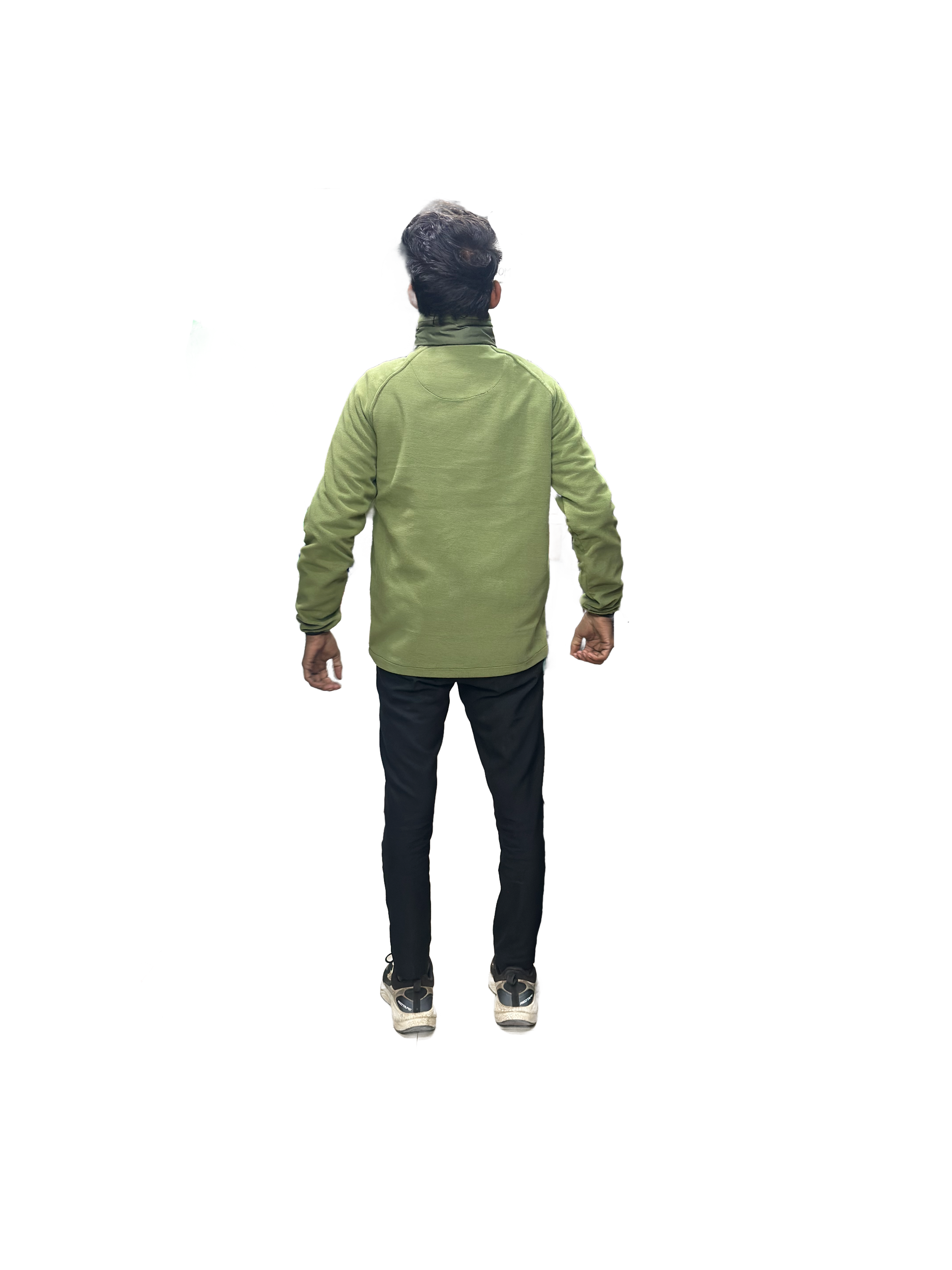 Fleeze Jacket Front Ribbed, Light Olive Colour